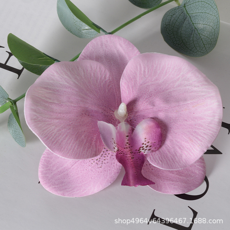 Película blanca Phalaenopsis flor cabeza pétalo simulación flor accesorios tocado horquilla diy flor decorativa de boda hecha a mano
