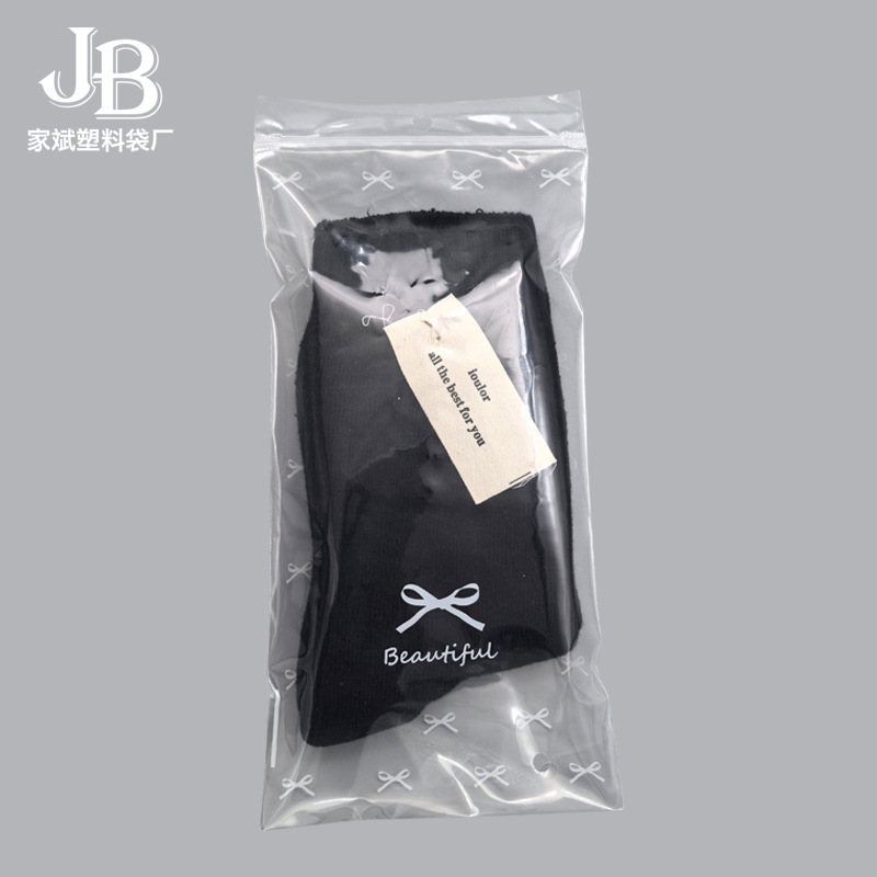 Fabricante spot pe transparente tira de hueso con cremallera calcetines mangas de hielo bufanda de seda bolsa ziplock en blanco con LOGOTIPO