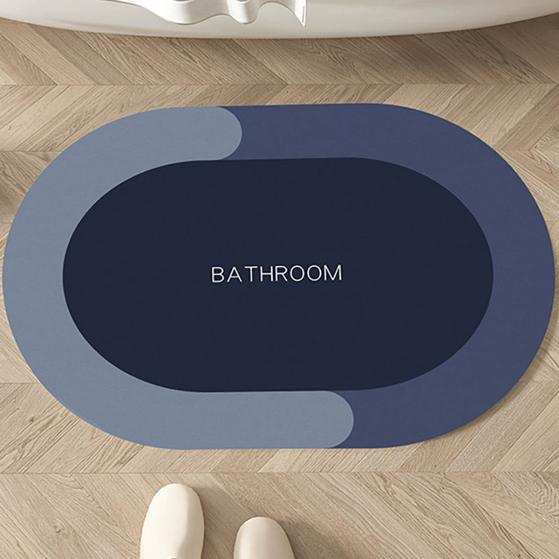 Modern Minimalist Oval New Diatomaceous Earth Water-Absorbing Bathroom Mat, Non-Slip and Easy-Care Foot Mat for Bathroom and Entryway Modern Minimalist Oval New Diatomaceous Earth Water-Absorbing Bathroom Mat, Non-Slip and Easy-Care Foot Mat for Bathroom and Entryway