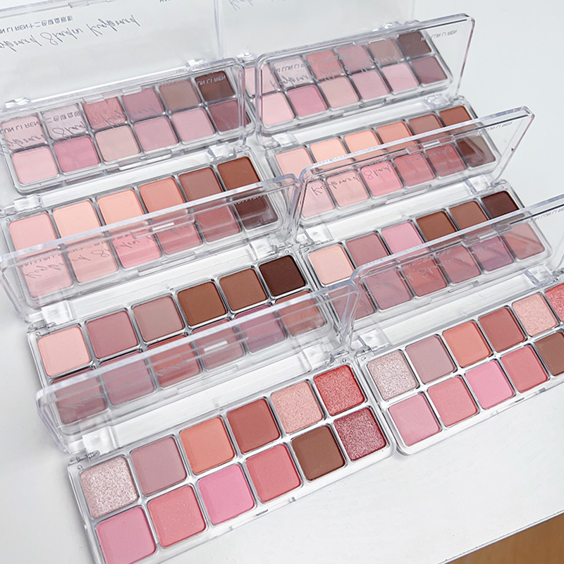 Korean-Style Twelve-Color Eyeshadow Palette, Matte and Pearlescent, Easy to Apply, Suitable for Daily Light Makeup, Earth Tones, Versatile Palette, Multi-Use
