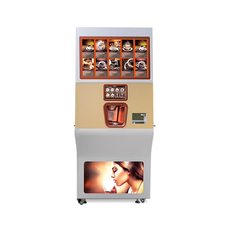 Máquina expendedora comercial de bebidas de café recién molido 24h máquina integrada de bebidas de té de leche de café de autoservicio no tripulada automática
