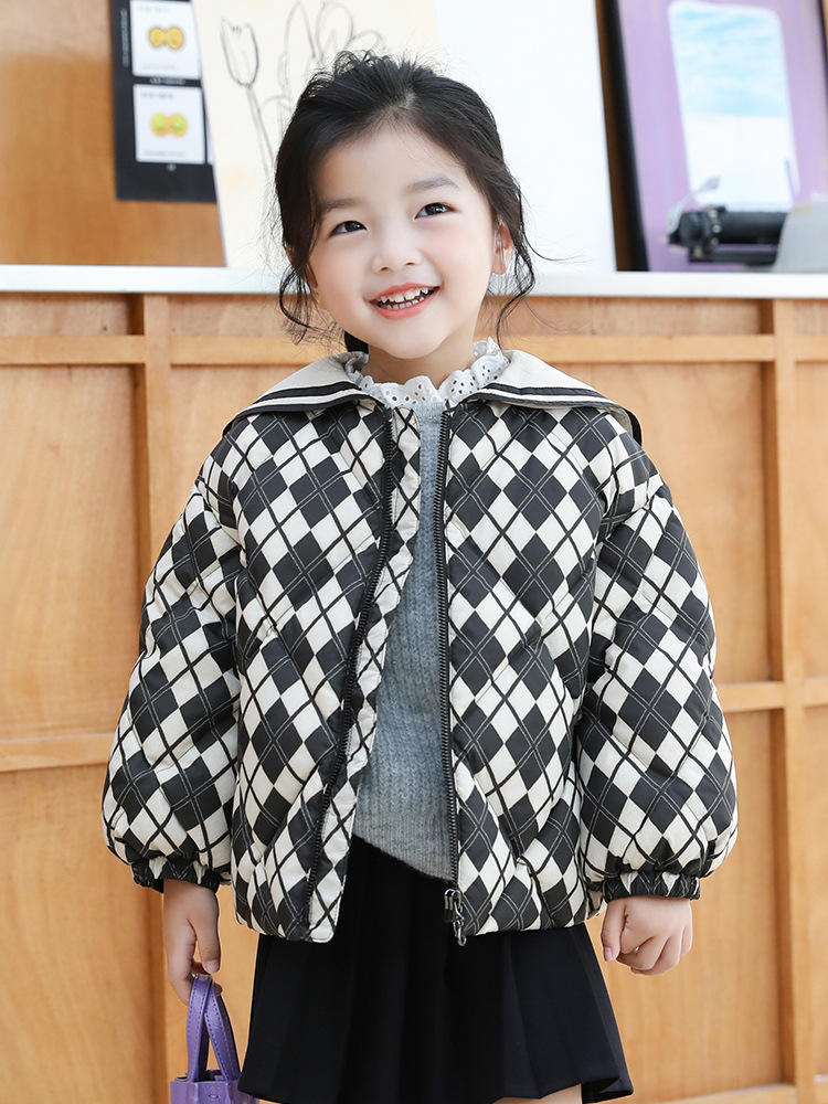Children's winter short keep warm velvet down jacket