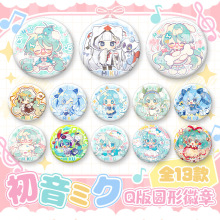 初音未来动漫周边徽章吧唧 雪初音白葱 二次元胸针配饰