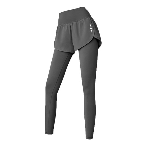 Fake two-piece yoga pants for women, high-waist running elastic fitness pants, seamless nude tight pants yoga clothes