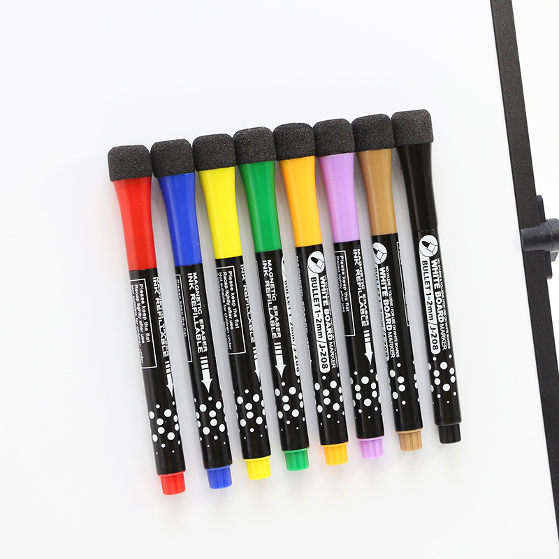 Absorbente magnético esponja cabeza pluma cubierta borrable color marca graffiti pizarra pluma marca marcador pluma