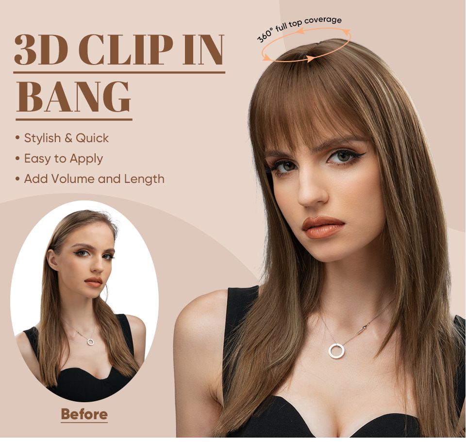 Perruque de cheveux synthétiques, Patch supérieur pour femmes, frange 3D pour un blanchiment naturel, Patch capillaire Invisible_voghion.com