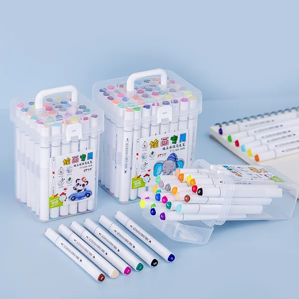 12 color 24 color double head marker pen suit children washable art painting graffiti pen primary school students color pen wholesale