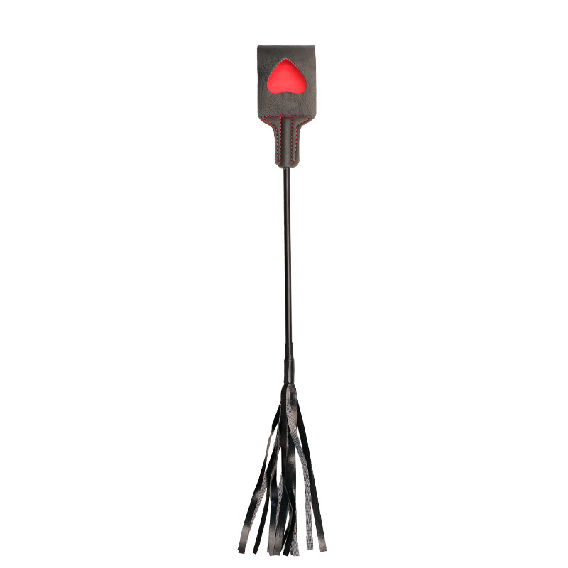 Leather Tassel Hand-Held Whip, Black Leather Paddle for Adult Sensory Play — detail image 17