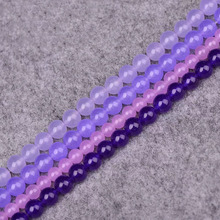 紫玉髓散珠子半成品紫罗兰玉髓DIY手工串珠水晶手链饰品配件