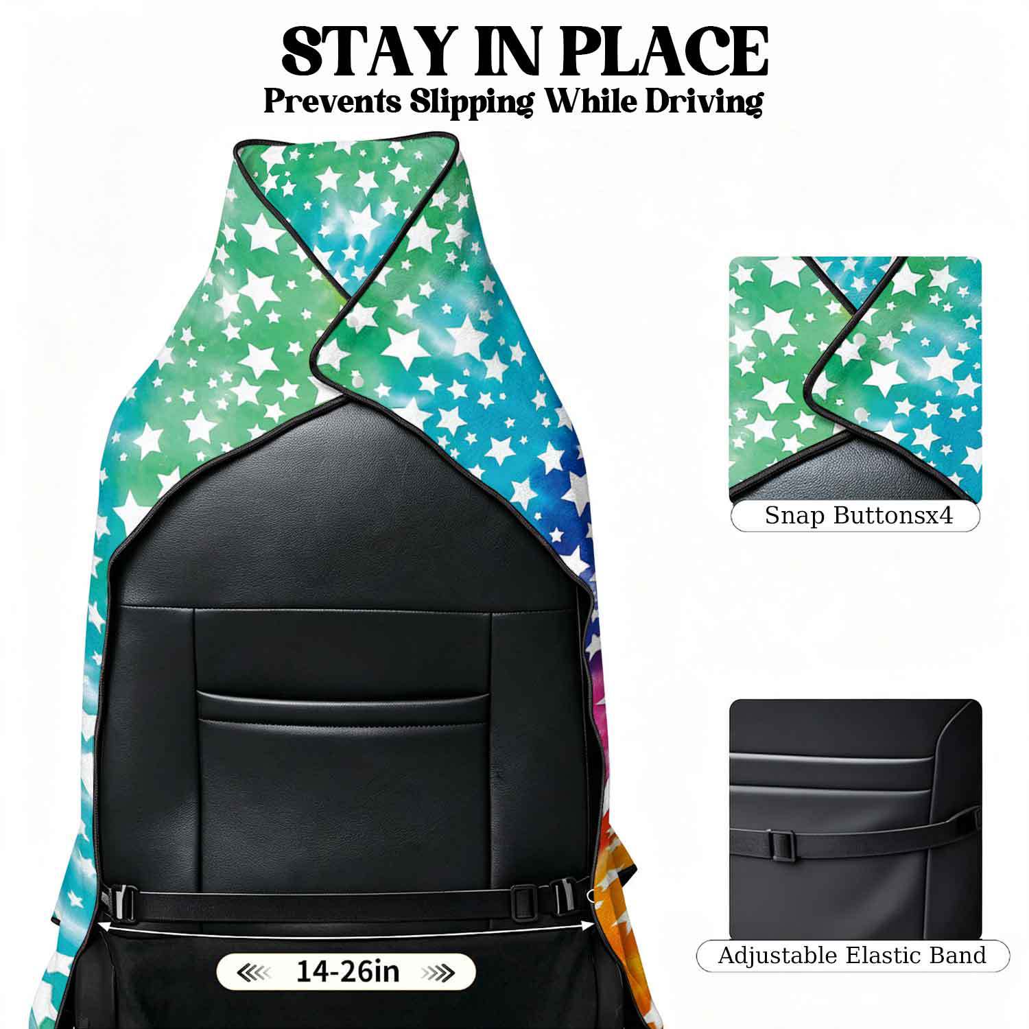 Printed bath towel and car seat cover 2-in-1, ultra-fine fiber outdoor beach and car dual-use universal seat cushion