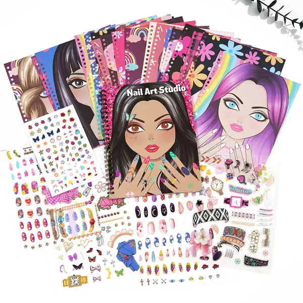 New Children's Sticker Activity Book Set Nail Design Book Girls Coloring Makeup Nail Art Sticker Book