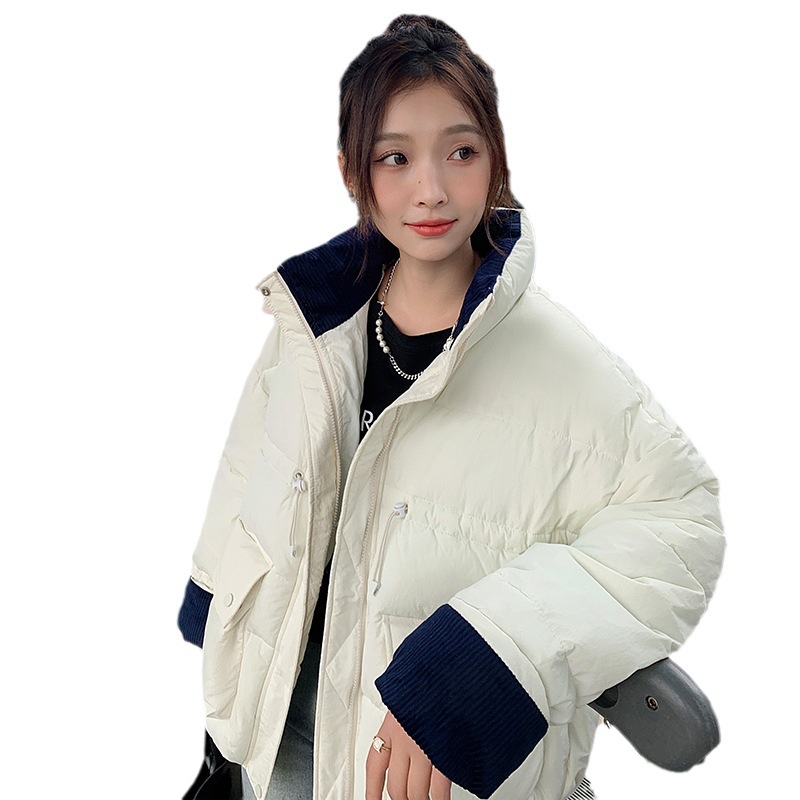 Ropa de algodón de cuello de mujer ropa de pan de estilo coreano universalmente estudiantes extranjeros chaqueta de algodón de invierno 2023 chaqueta de moda bolsillo de tendencia