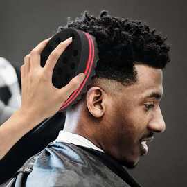 厂家供应现货黑人海绵刷卷发烫海绵刷八字型刷批发高弹海绵工具