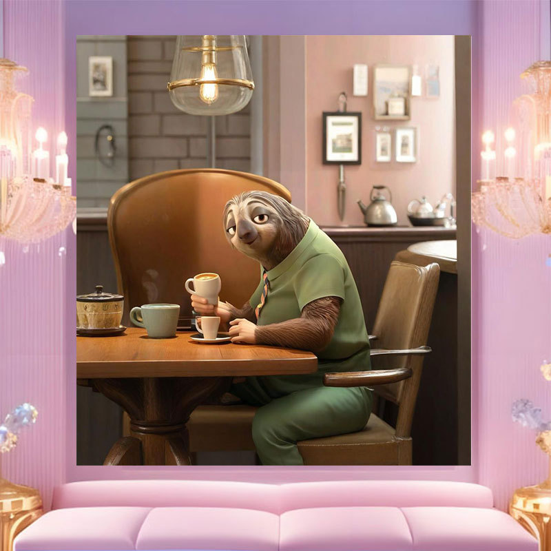 20 * 20 Crazy Zoo City pintura digital a mano diy dibujos animados pintura a mano Judith Decoration