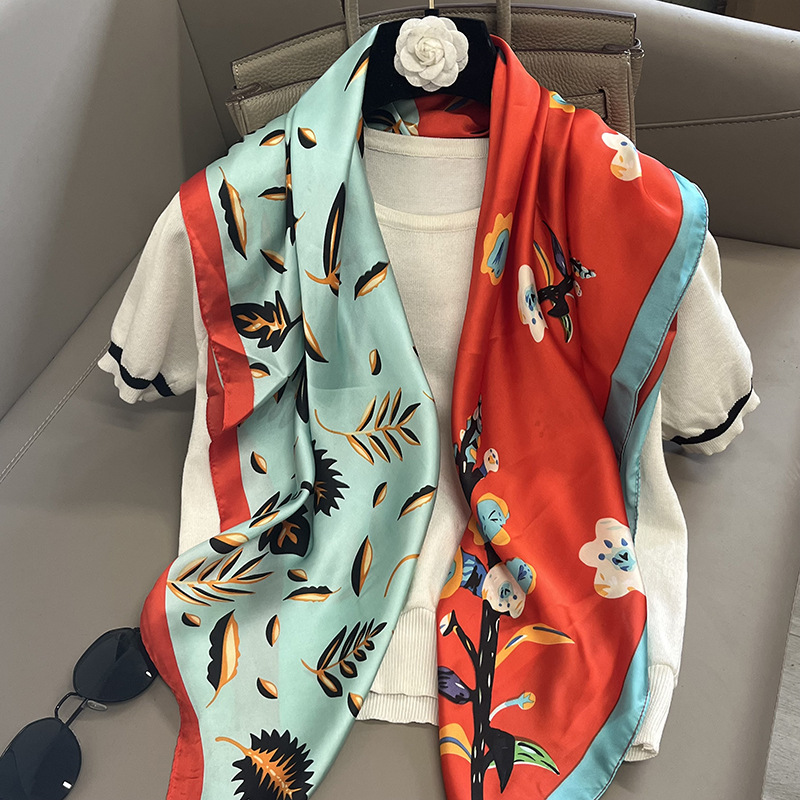 만화 꽃과 잎 - 빨간색