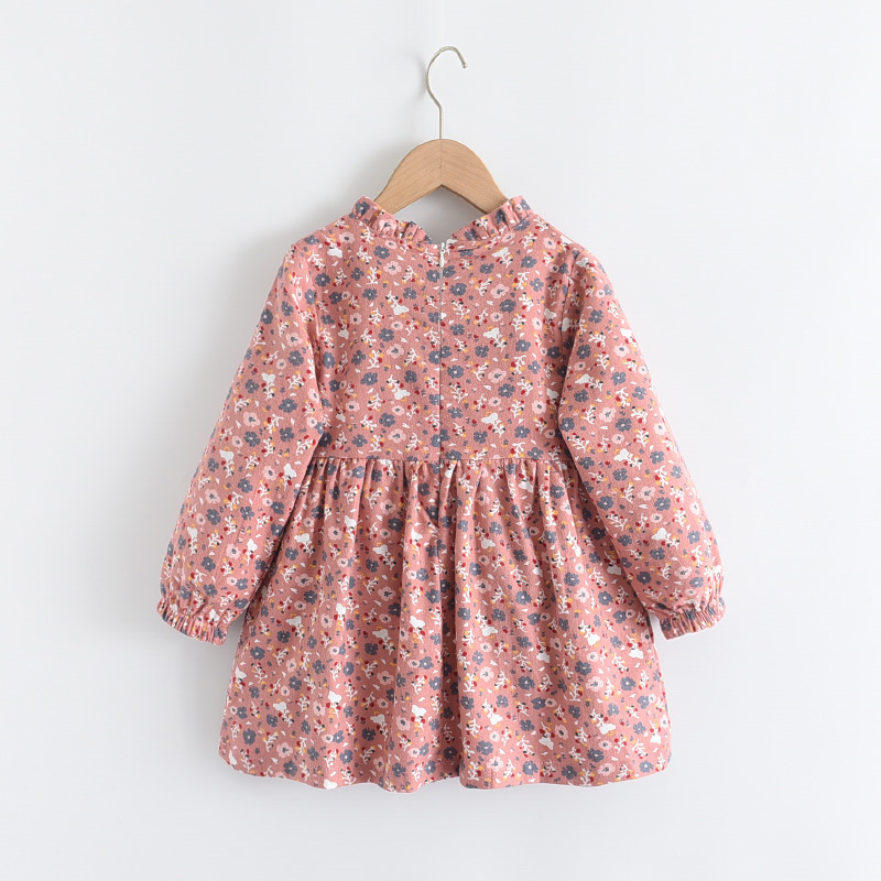 Regular Sleeve Sleeve Type Cotton Fabric Type Mid Waist Waist Line Casual Flower Printing Cotton Girls Dresses