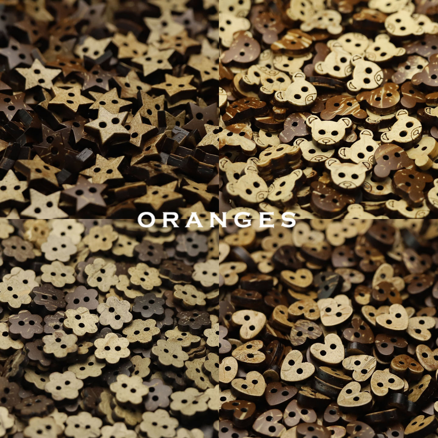 JULI Orange Botón de coco retro Camisa casual Suéter Cárdigan Botón decorativo Libro de cuentas de bricolaje Accesorios de joyería