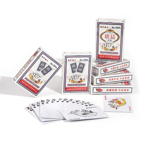 Playing cards Xinchen 5006 poker cards 280G blue core paper promotional logo printing for board games leisure parties game cards