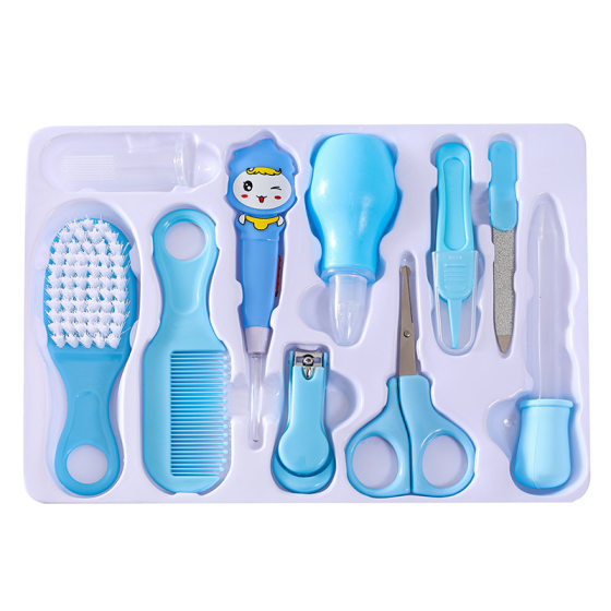 Maternal and child supplies wholesale baby care gift box children's nail clippers baby ear scoop care 10 pieces suit