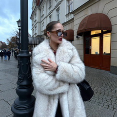 仿皮草外套女long faux fur coat длинная экошуба