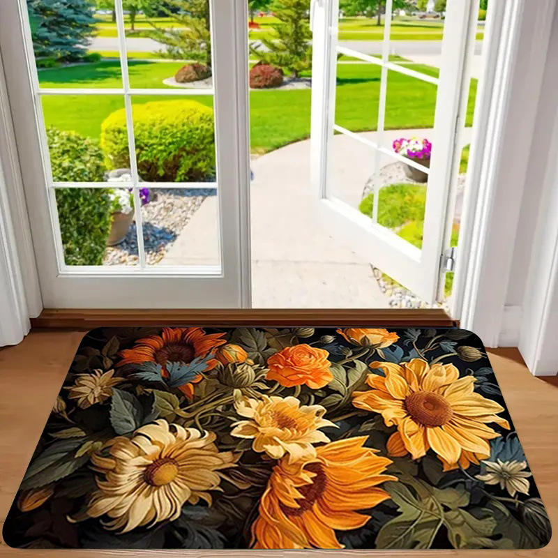 Alfombra de franela estampada, estilo playa, antideslizante, resistente a la suciedad, resistente al desgaste, alfombra para la entrada, dropshipping transfronterizo Y2.