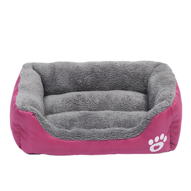 Invierno cálido mascota perrera estera antideslizante huellas patrón gato nido mascota cama perro grande suministros en stock al por mayor