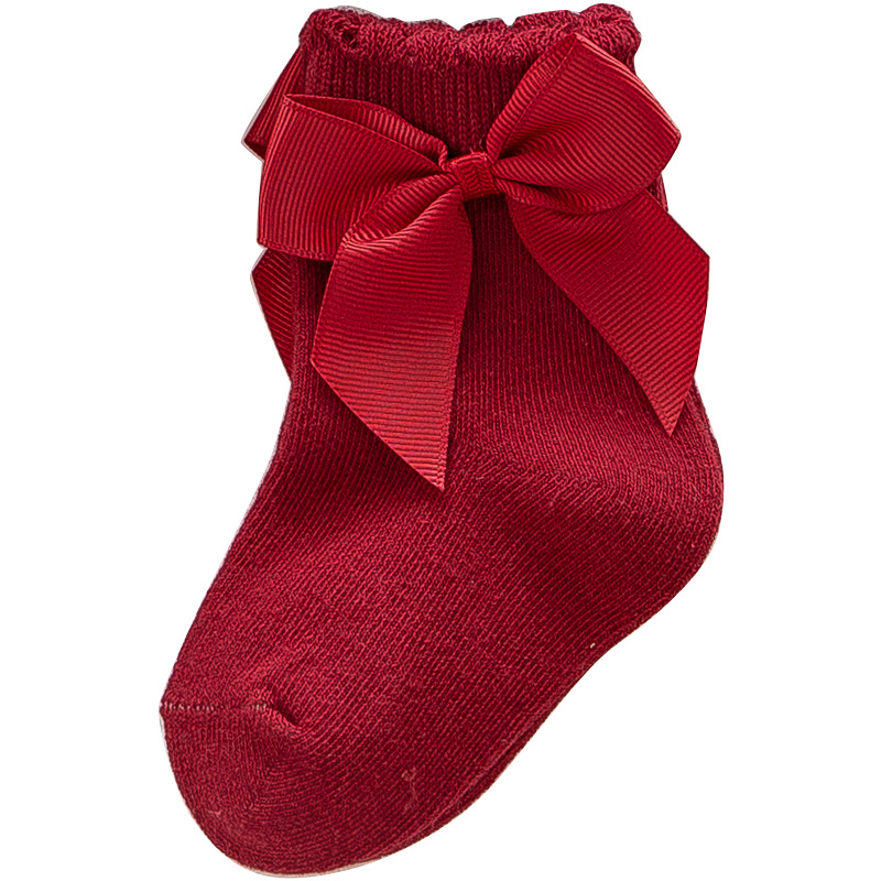 Primavera, Otoño e Invierno estilo español europeo y americano gran arco pequeña princesa calcetines de algodón estilo Palacio Lolita calcetines bebé