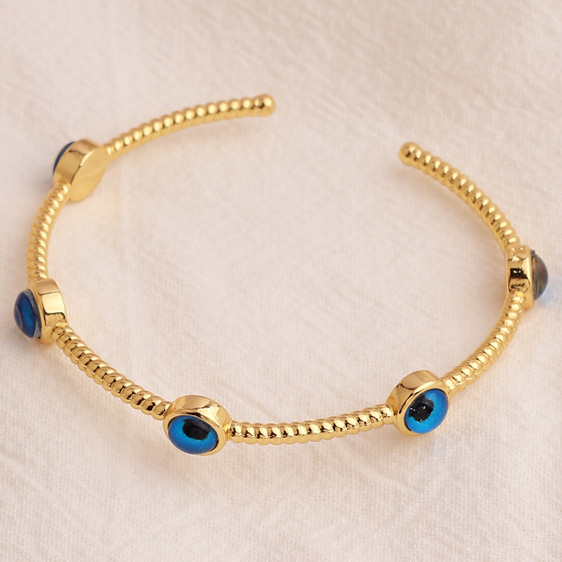 Fashion Devilu0027S Eye Copper Gold Plated Bangle