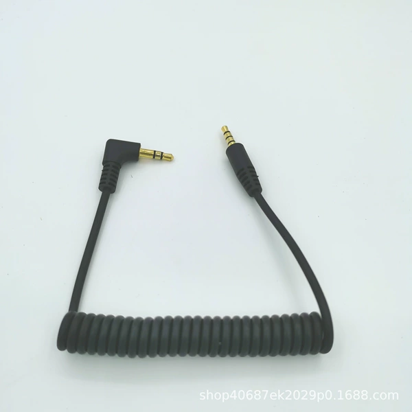 One meter bent straight mobile phone microphone cable