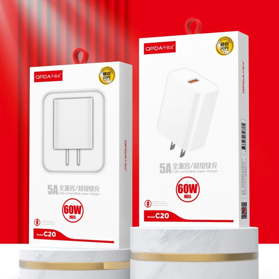 Совместимая зарядка для мобильного телефона, набор, 60W, Android