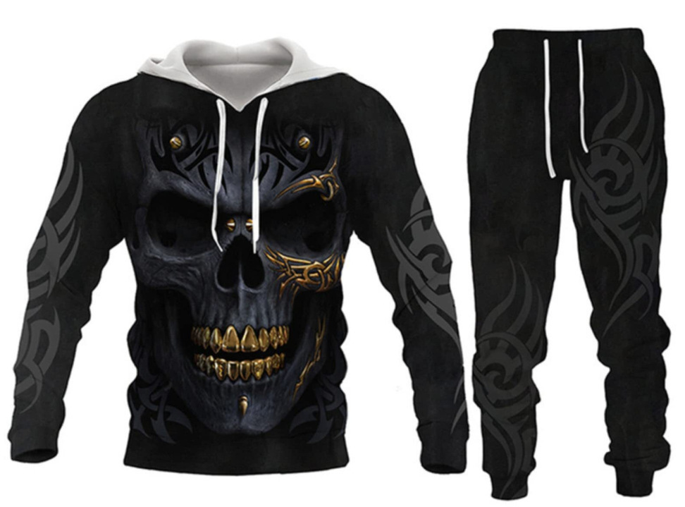 2024 Traje de suéter con capucha con estampado 3D de lobo nuevo transfronterizo Primavera y otoño Fábrica de suéter con capucha para hombre europeo y americano al por mayor