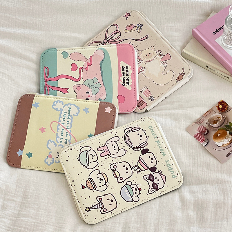 Lindo gatito espejo plegable estudiante de alto valor portátil plegable dormitorio escritorio HD espejo de maquillaje espejo de tocador