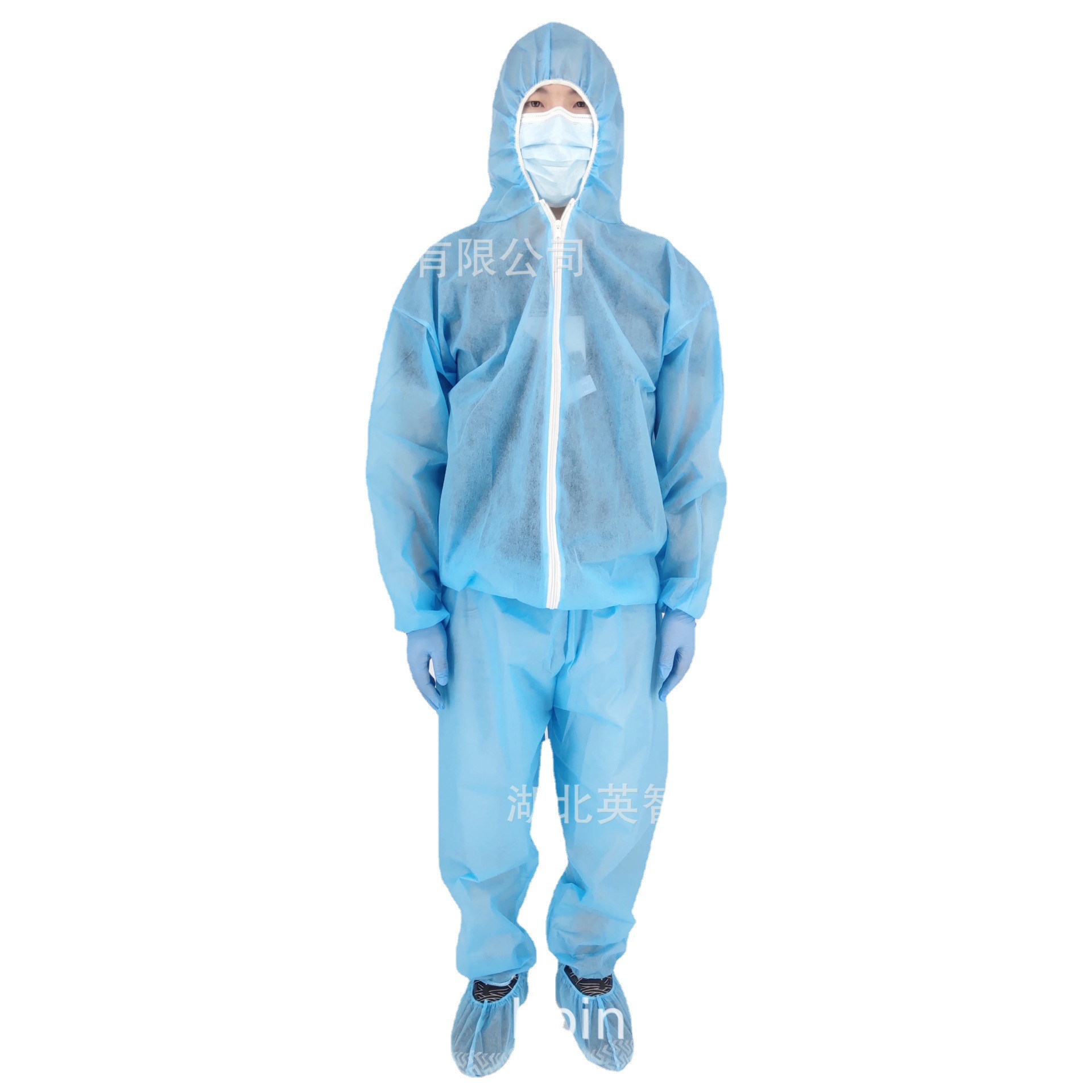 白名单工厂现货供应SBPP无纺布防护服CE/ISO一次性防尘分体防护服