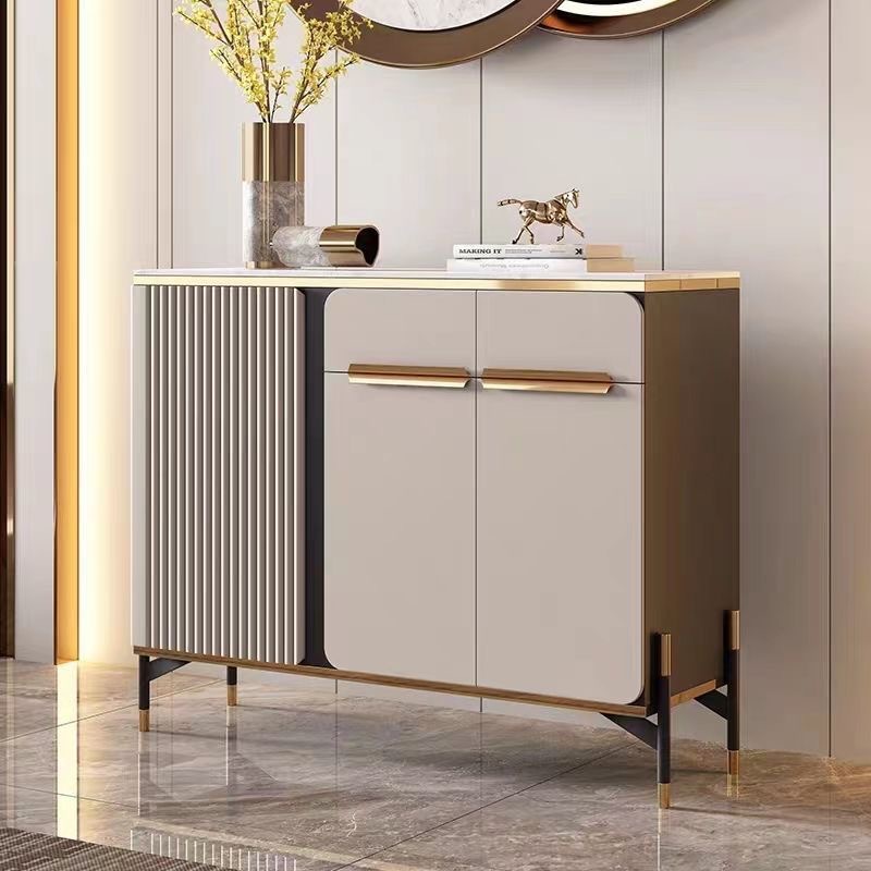 Sideboard Against the Wall Kitchen Cupboard Restaurant Storage Dining Cabinet Simple Light Luxury High-End Slate Wine and Tea Integrated Cabinet