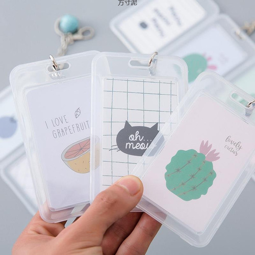 Bus card protector cute student meal card campus access band clip couple card holder keychain girl wholesale