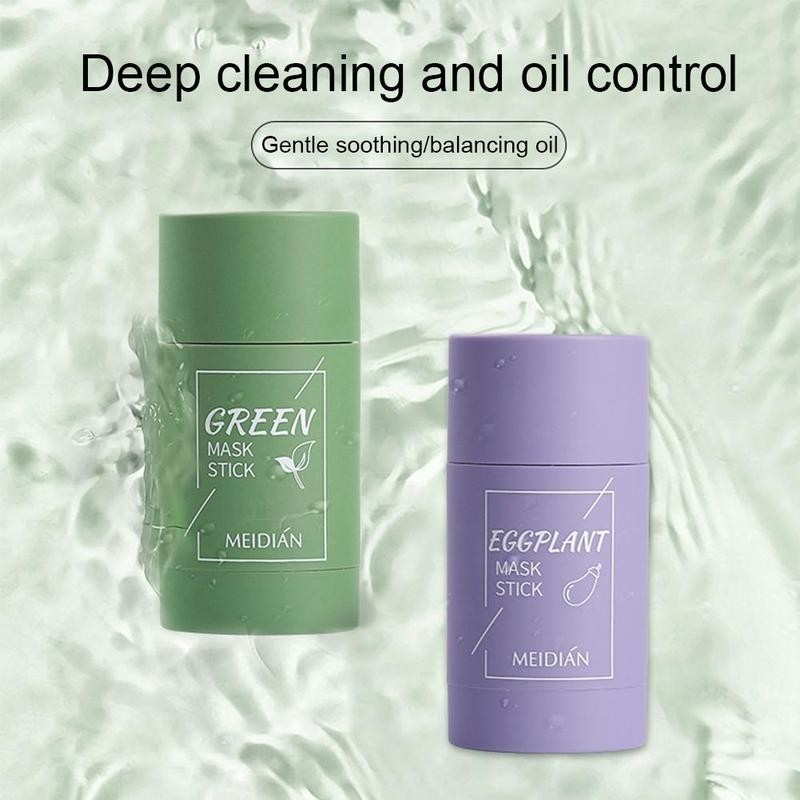 Meidian Green Tea Hydrating Oil Control Cleansing Acne Solid Mask Eggplant Deep Cleansing Pore Stick_voghion.com