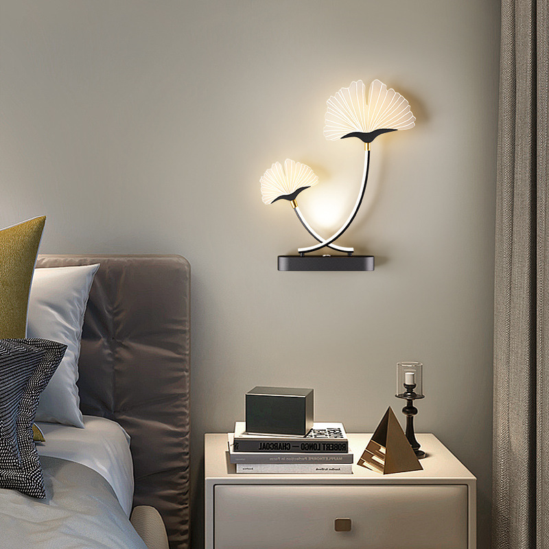 lámpara de dormitorio lámpara de pasillo sofá fondo de pared cabecera lámpara de cama trasera moderna sala de estar pasillo atmósfera simple lámpara de pared