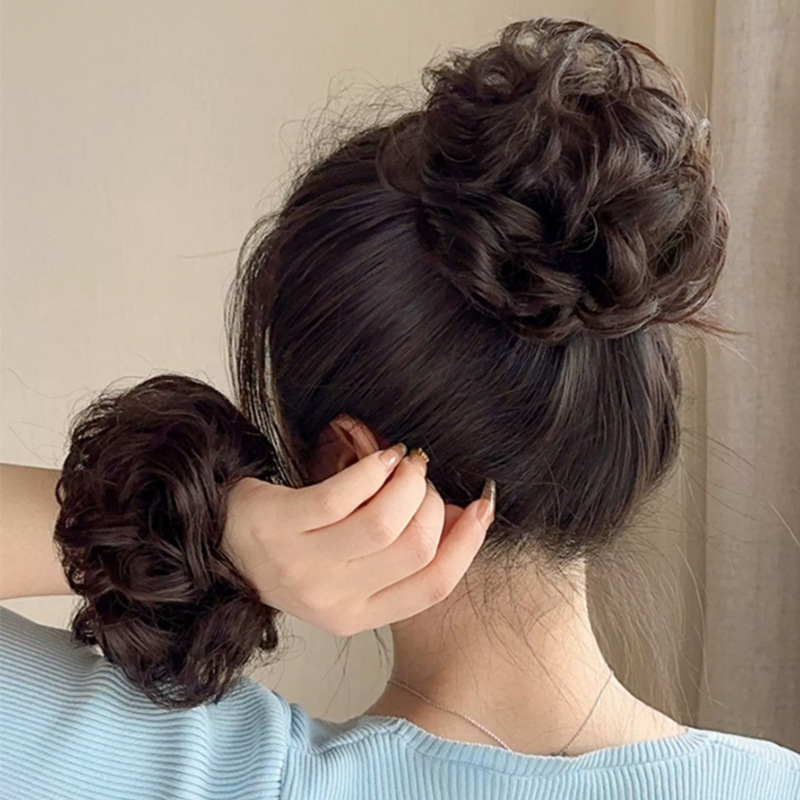 Heißverkaufte neue Perücken, Haarringe, Damengummibänder, Fleischbällchen, Haartaschen, Faule Leute, Lockenwickler, flauschige Spicy Girl Chicken Coop-Kopfbedeckungen_voghion.com