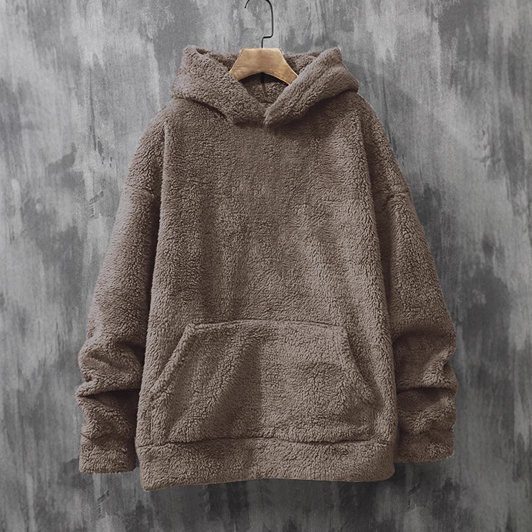 Herren-Cordpullover mit langen Ärmeln und Rundhalsausschnitt – Plüsch-Fleecepullover für den Winter (100 % Polyester, knitteriges Ärmeldesign, 5 Farben, gerade Passform)_voghion.com