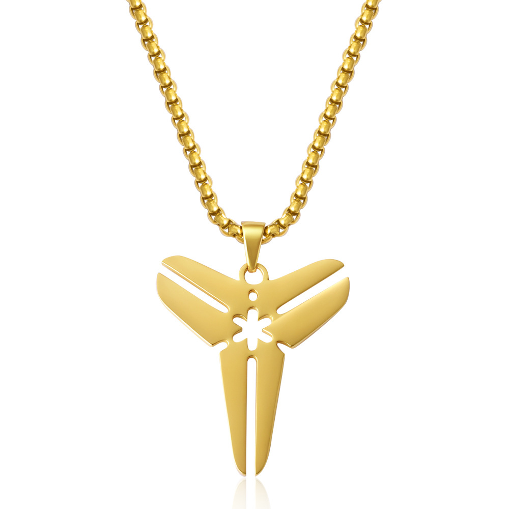 Collier pendentif croix en acier inoxydable pour homme, style hip-hop, avec chaîne à perles polyvalente._voghion.com