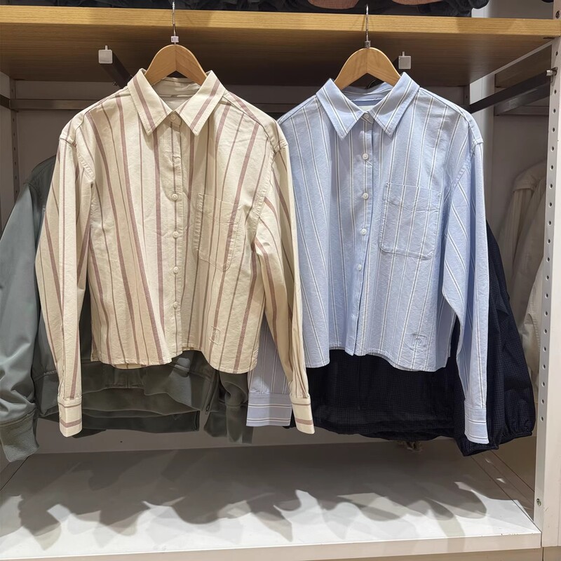 Japanese Women's and Men's Oxford Striped Shirt Long-Sleeve Shirt Jacket 25 Autumn and Winter New Cs479975 Japanese Women's and Men's Oxford Striped Shirt Long-Sleeve Shirt Jacket 25 Autumn and Winter New Cs479975