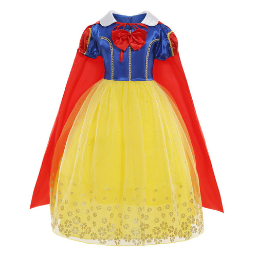 Little Girl Snow White Dress Children Frozen Long Sleeve Autumn Winter Halloween Costume Children's Day One Piece