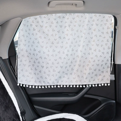 sunscreen heat insulation sunshade baby: Car curtains - heart-world-gray-sunshade-suction-cup-type