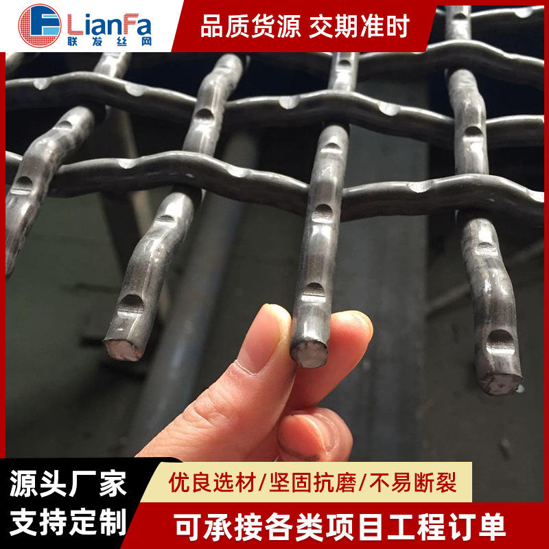 现货供应黑钢轧花网 超宽超粗锰钢网 震动筛网建筑用网等