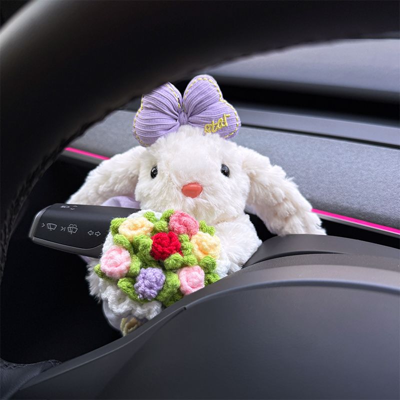 Car Interior Decorations for Women, High-End Car Wiper Dolls, Turn Signal Lights, Creative and Cute Gear Shift Decorations