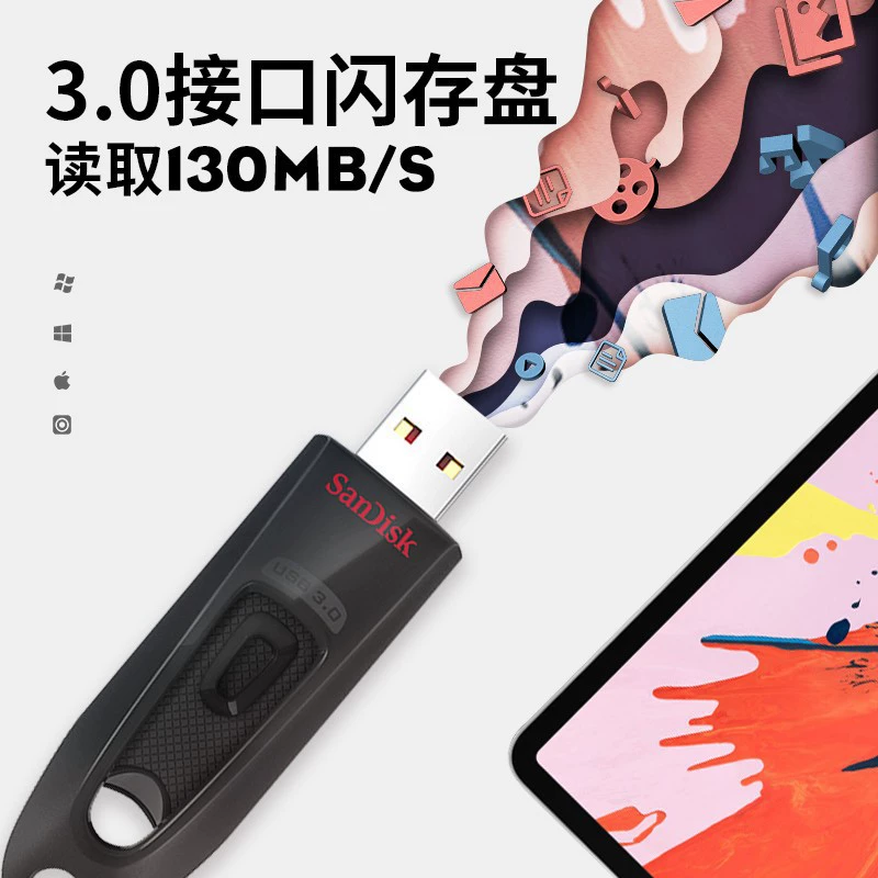 Sandisk, USB флэш-накопитель высокой скорости, совместимый с ноутбуком, 128G, 256gb