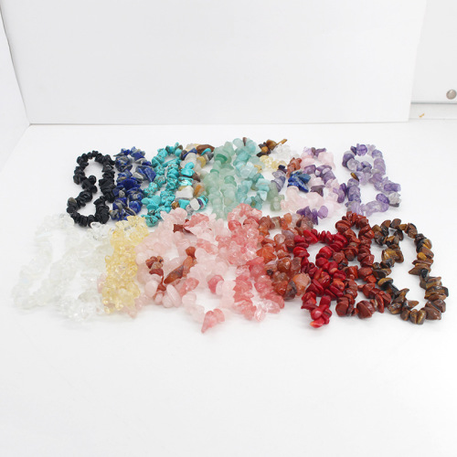 European and American cross-border bohemian style natural gravel bracelet colorful stone elastic bracelet couple jewelry