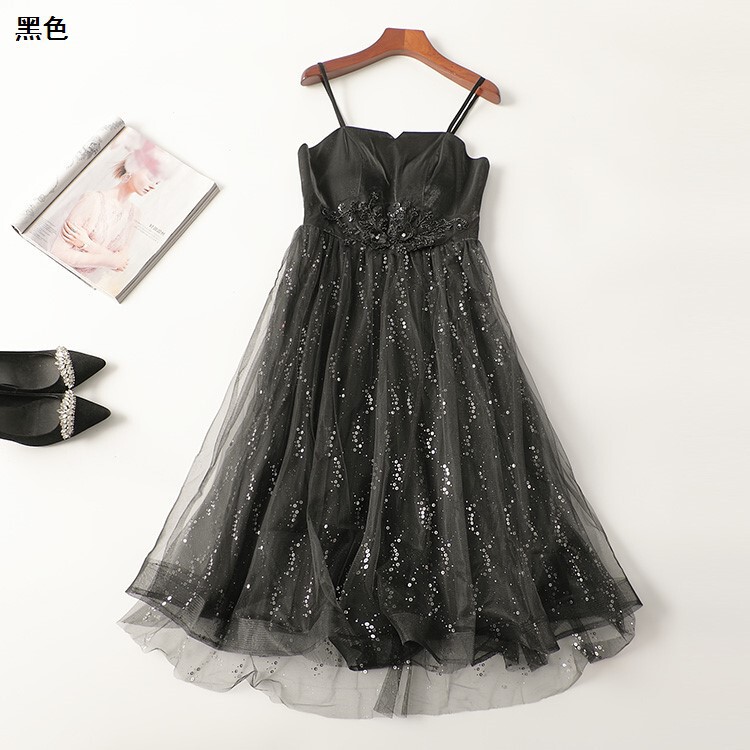 411210 Summer Dress Shenzhen Women's Beaded Sequin Extra Long V Neck Shenzhen Mingwei Batch 411210 Summer Dress Shenzhen Women's Beaded Sequin Extra Long V Neck Shenzhen Mingwei Batch