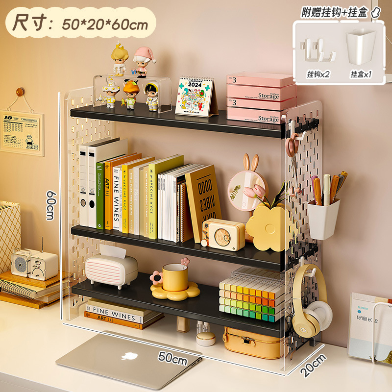 Estante de almacenamiento de acrílico mesa de estantería de escritorio Tabla de agujeros organizador de múltiples capas estantería escritorio artefacto de almacenamiento
