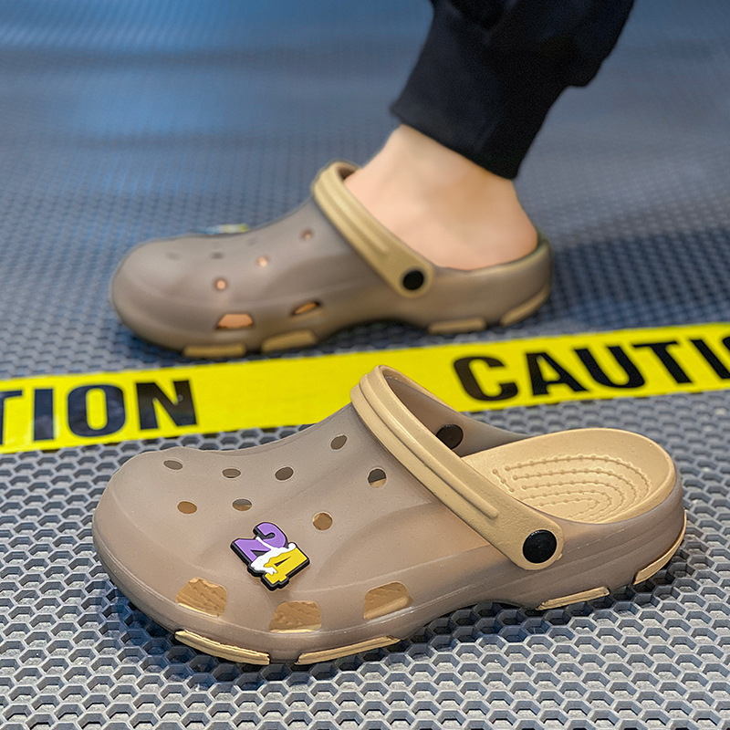 Zapatos con agujeros de gelatina, zapatillas Baotou de gran marca del mismo estilo, sandalias antideslizantes casuales para hombres, zapatos de vadeo con suela gruesa